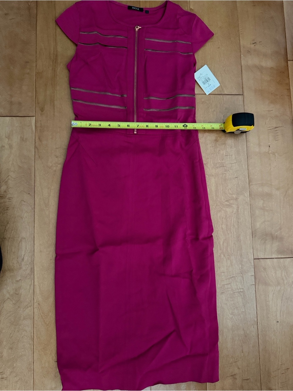NWT Raoul Magenta Dress with Gold Zip